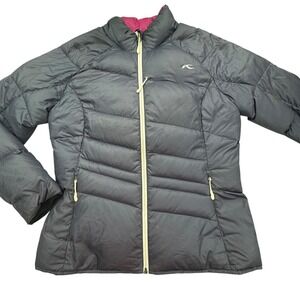 KJUS Jacket Womens XL Blue Premium Down Puffer Insulated Full Zip Ski LS 15-512